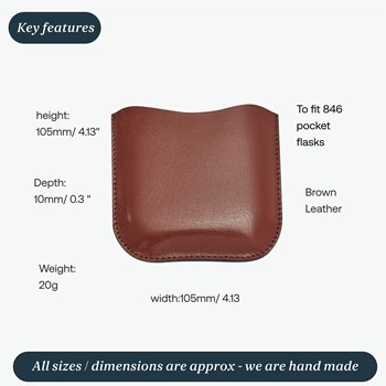 Brown Leather Pouch To Fit 6oz Pocket Flasks