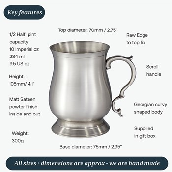 Half Pint X Range Heavy Cast Pewter Abbey Bell Tankard