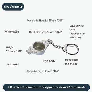 Cast Pewter Quaich Keyring Cast Pewter Quaich Keyring