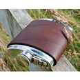 6oz Bourneville Leather Captive Top Pewter Flask