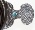 Birthstone Pewter Quaich March With Aquamarine Stones Handle design on the Birthstone pewter quaich March with Aquamarine Stones