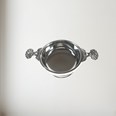 Birthstone Pewter Quaich October With Opal Stones Top View of Birthstone pewter quaich October with Opal Stones