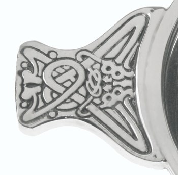 Celtic Handle on the Eight Inch Pewter Quaich
