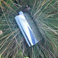 8oz Plain Pewter Kidney Hip Flask With Captive Top 8oz Plain Pewter Kidney Hip Flask With Captive Top