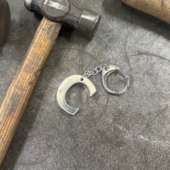 Initial C Touchmarked Pewter Keyring