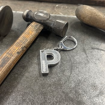 Initial P Touchmarked Pewter Keyring Initial P Touchmarked Pewter Keyring