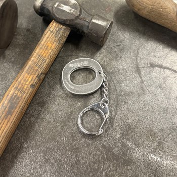 Initial O Touchmarked Pewter Keyring