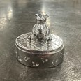 Cast Pewter Teddy Bear Oval Trinket Box Cast Pewter Teddy Bear Oval Trinket Box