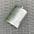 6oz Cricket Scene Pewter Kidney Hip Flask 6oz Cricket Scene Pewter Kidney Hip Flask