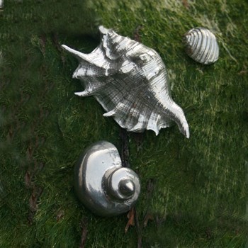 Cast Pewter Large Spiral Shell Ornament Cast Pewter Large Spiral Shell Ornament