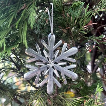 Pewter Snowflake Christmas Tree Decoration Pewter Snowflake Christmas Tree Decoration