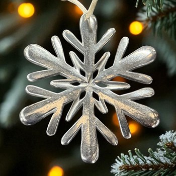 Pewter Snowflake Christmas Tree Decoration Pewter Snowflake Christmas Tree Decoration