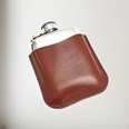 Brown Leather Pouch To Fit 4oz Pocket Flasks Brown Leather Pouch to fit 4oz pocket flasks with flask