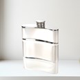 Part Satin 6oz Pewter Kidney Hip Flask back view of Part Satin Pewter Kidney Flask