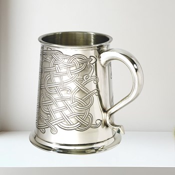 Celtic Pattern Pewter One Pint Tankard Celtic Pattern Pewter 1 pint Tankard