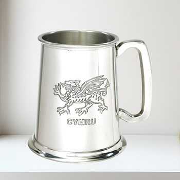 Welsh Dragon One Pint Pewter Tankard Welsh Dragon 1 pint pewter Tankard