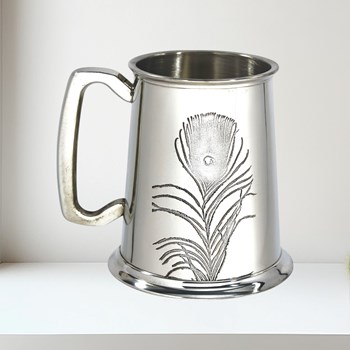 Peacock One Pint Pewter Tankard Peacock 1 pint Pewter Tankard