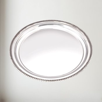 Large Gadroon Rim Pewter Tray