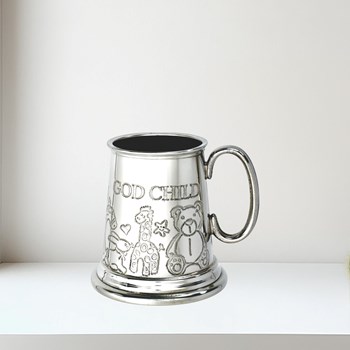 God Child Quarter Pint Pewter Baby Mug God Child quarter pint pewter baby Mug