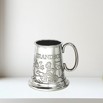 Grandson Pewter Quarter Pint Baby Mug Grandson pewter quarter pint baby Mug