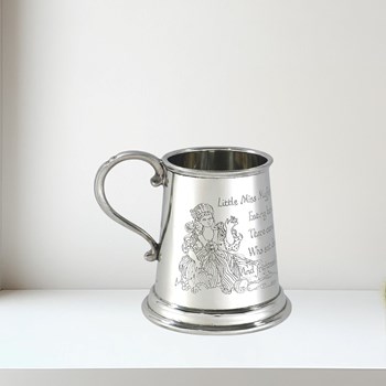 Little Miss Muffet quarter pint pewter Baby Mug