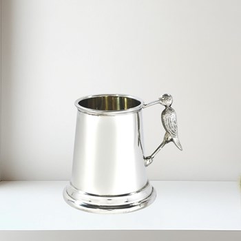 Stork Handle pewter quarter pint baby Mug