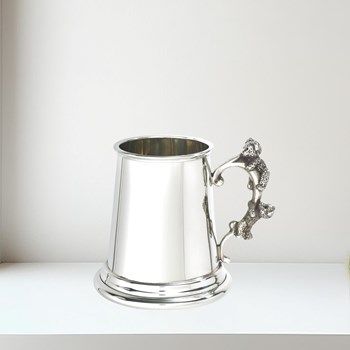Teddy Bear Handle Pewter Quarter Pint Baby Mug