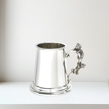 Teddy Bear Handle Pewter Quarter Pint Baby Mug Teddy Bear Handle Pewter Quarter Pint Baby Mug