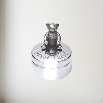 First Curl Teddy Pewter Trinket Box First Curl Teddy Pewter Trinket Box