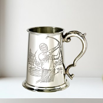 Golf Scene 1 pint pewter Tankard