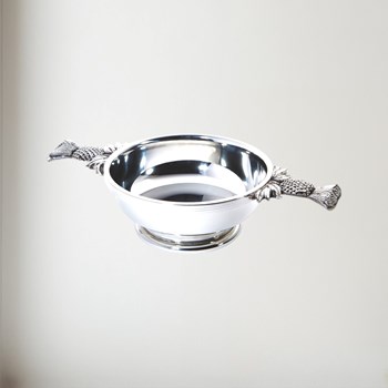 Large Thistle Handle pewter Quaich