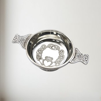 Large Claddagh Pewter Quaich