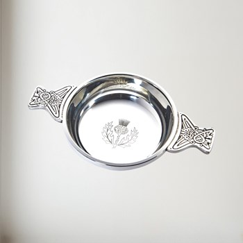 Large Thistle Pewter Quaich Large Thistle pewter Quaich
