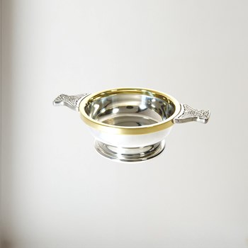 Brass Rim Pewter Quaich