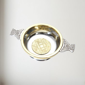 Medium Celtic Gold Brass And Pewter Quaich Medium Celtic Gold Quaich