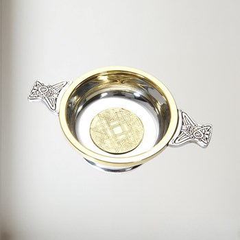 Medium Celtic Gold Brass And Pewter Quaich Medium Celtic Gold Quaich