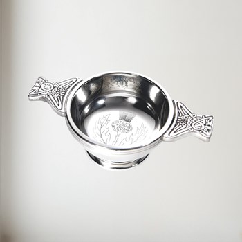 Small thistle pewter quaich