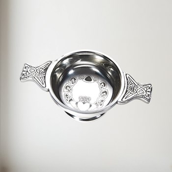 Small Claddagh Pewter Quaich Small Claddagh Pewter Quaich