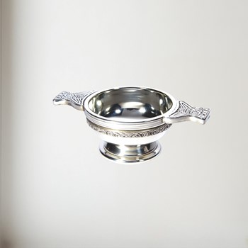 Small Celtic Band Pewter Quaich