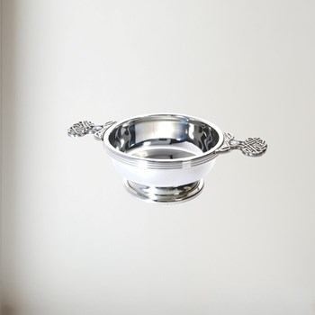 Birthstone pewter quaich April with Cubic Zicorna stones