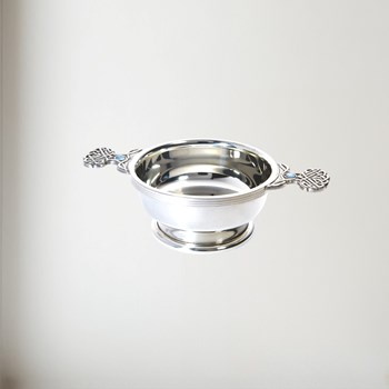 Birthstone Pewter Quaich June With Pearl Stones Birthstone pewter quaich June with pearl stones