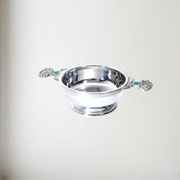 Birthstone Pewter Quaich December With Turquoise Stones