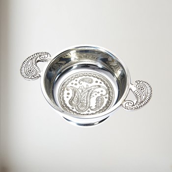 Standard Paisley Pewter Quaich Standard paisley pewter quaich