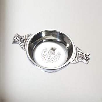 Standard Thistle Pewter Quaich Standard Thistle Pewter quaich