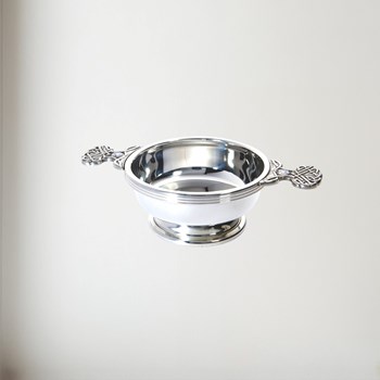 Birthstone pewter quaich April with Cubic Zicorna stones