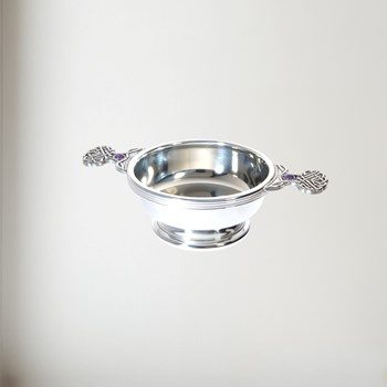 Birthstone Pewter Quaich February With Amethyst Stones Birthstone pewter quaich February with Amethyst Stones