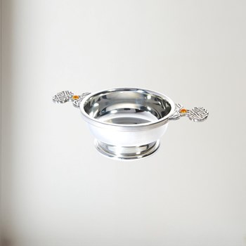 Birthstone Pewter Quaich November With Topaz Stones Birthstone pewter quaich November with Topaz Stones