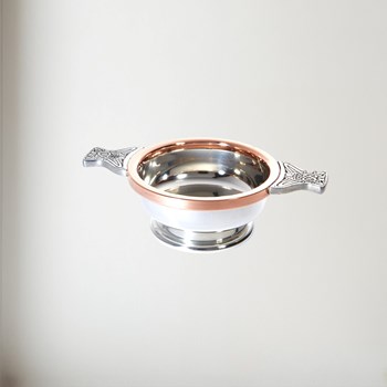 Standard Copper Rim Pewter Quaich Standard Copper Rim Pewter Quaich