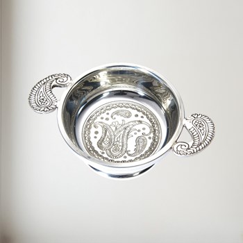 Standard Paisley Pewter Quaich Standard paisley pewter quaich