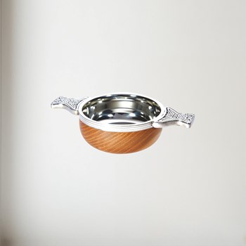 Small Wood And Pewter Quaich Small Wood and Pewter Quaich
